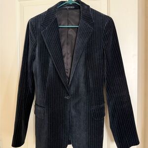 Theory Black Pinstripe Blazer
